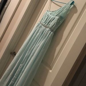 Long teal dress
